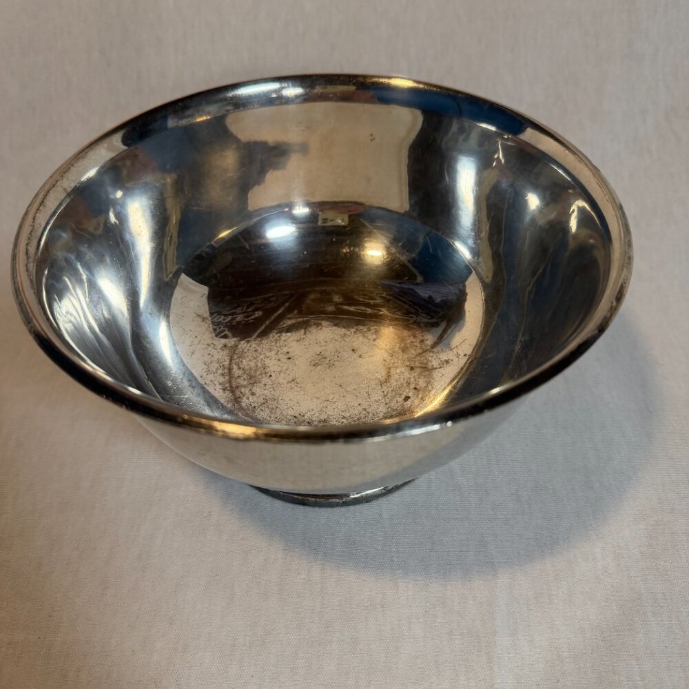 Cooper Bros Sheffield Silverplate Bowl Vintage England Rope Edge Pedestal - Picture 2 of 7